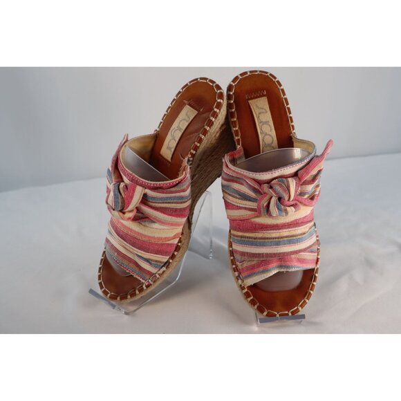 Sugar By Striped Knotted Wedge Sandals Size‎ 7.5 - Picture 3 of 8